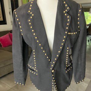 Maxilou Black Jacket with Gold Studs M